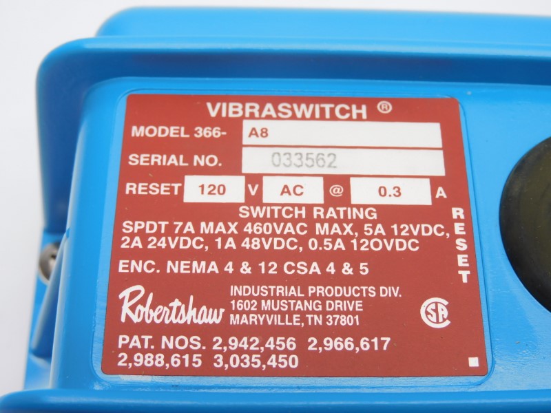 ROBERTSHAW 366-A8 120VAC 0.3A NSMP