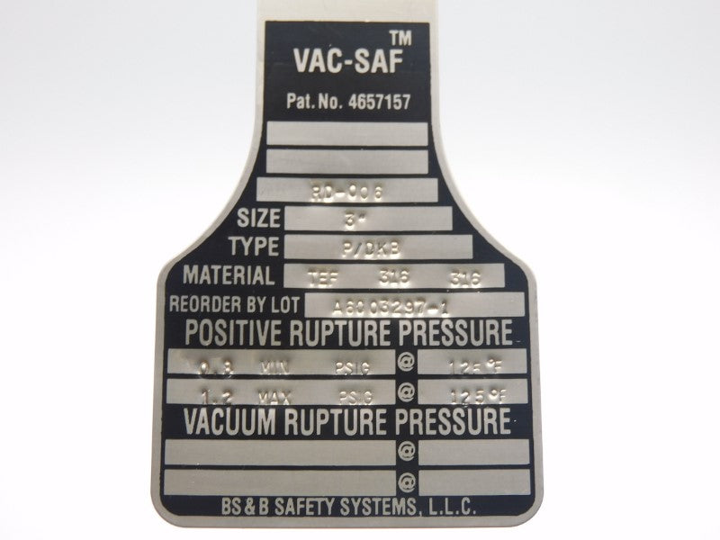 BS&B P/DKB 1.2PSI 3" NSNP