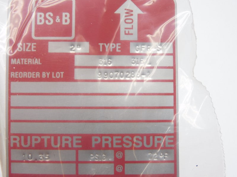 BS&B GFR-S 10.35PSI 2" NSNP