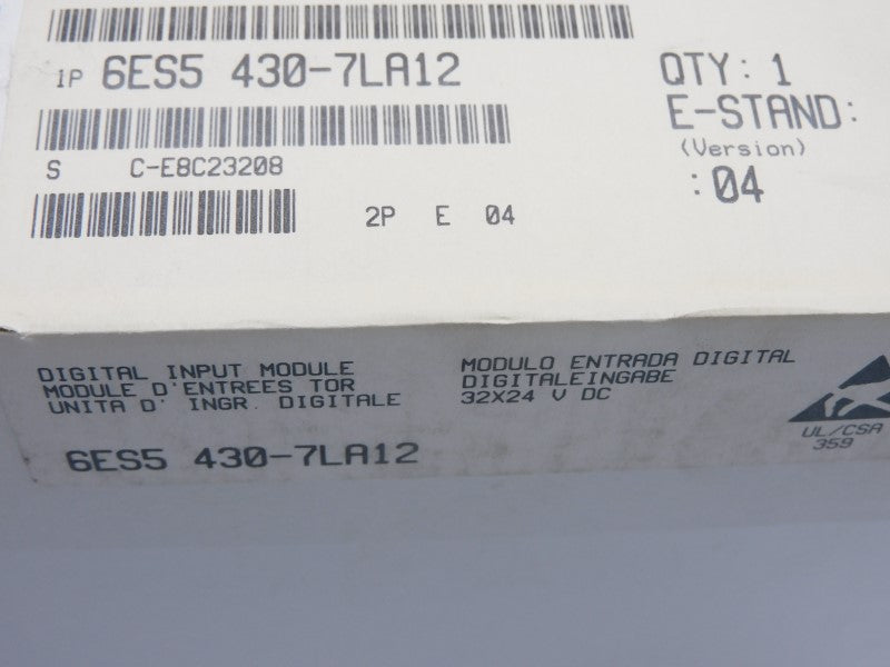SIEMENS 6ES5430-7LA12 F/W 04 24VDC NSFS