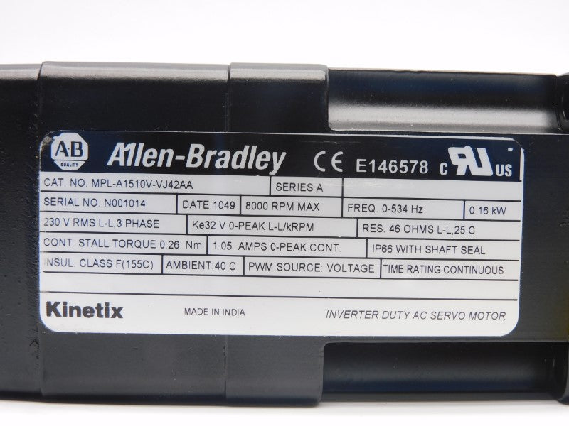 ALLEN BRADLEY MPL-A1510V-VJ42AA SER. A 230V 1.05A NSMP