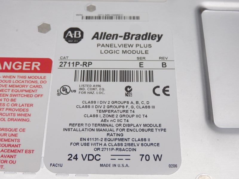 ALLEN BRADLEY 2711P-RP SER. E 24VDC NSMP