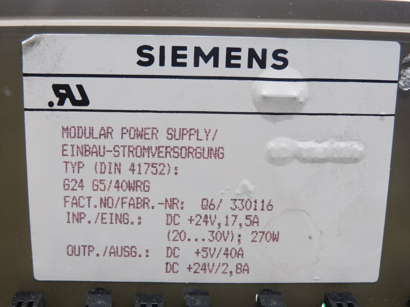 SIEMENS 6ES5955-3NF11 F/W 01 24VDC 40A NSMP