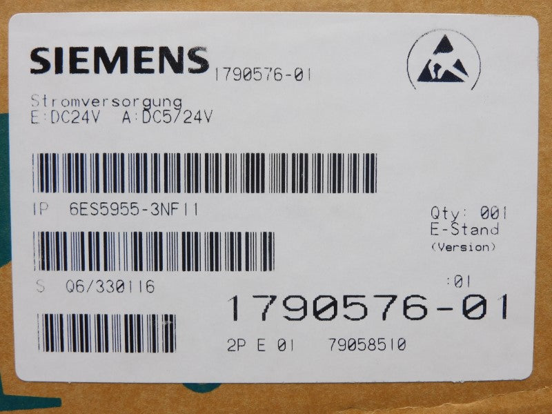 SIEMENS 6ES5955-3NF11 F/W 01 24VDC 40A NSMP
