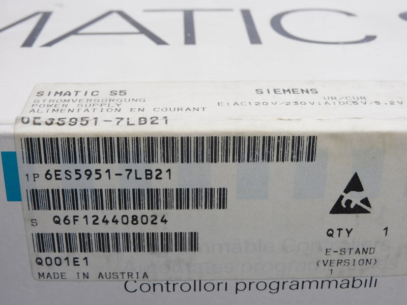 SIEMENS 6ES5951-7LB21 F/W 1 120/230VAC 3A NSMP