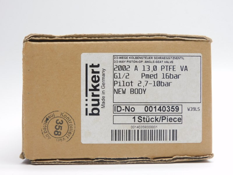 BURKERT 2002A13.0PTFEVAG-1/2 00140359 NSMP