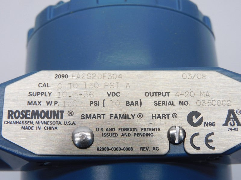 ROSEMOUNT 2090FA2S2DF3Q4 10.5-36VDC 0-150PSI NSMP