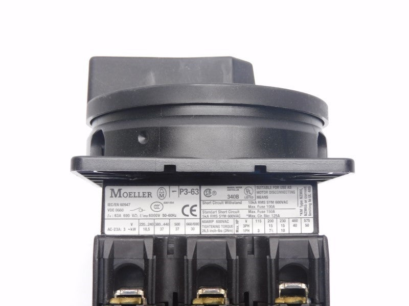 KLOCKNER MOELLER P3-63/EA/SVB-SW 690V 63A NSMP