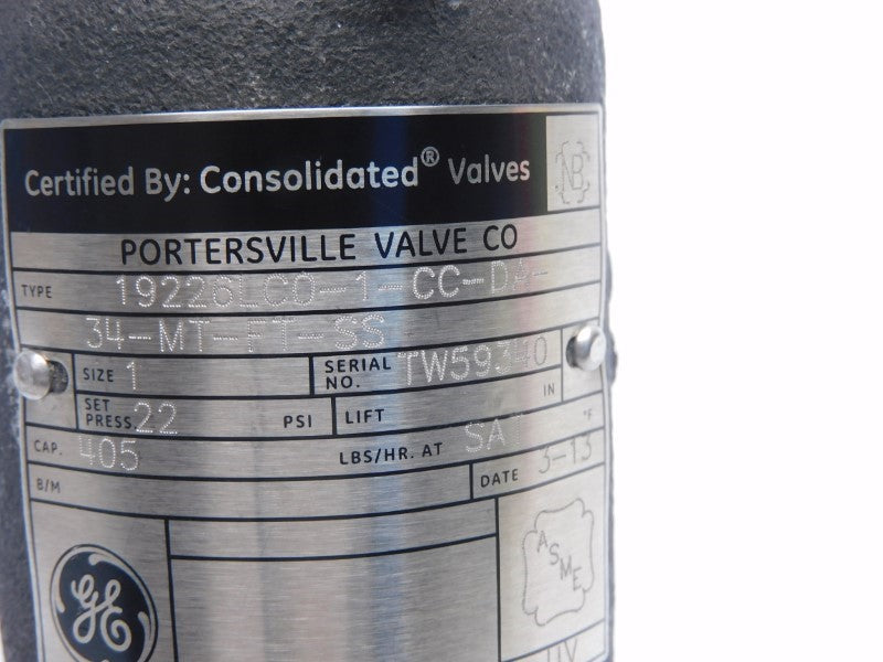 GENERAL ELECTRIC 19226LC0-1-CC-DA-34-MT-FT-SS 22PSI 1" NSNP