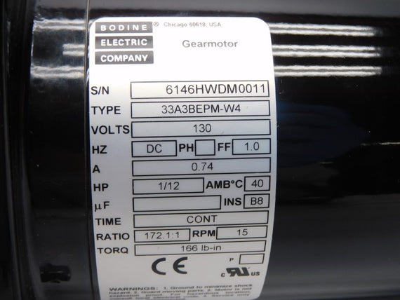 BODINE 33A3BEPM-W4 130V 0.74A NSNP