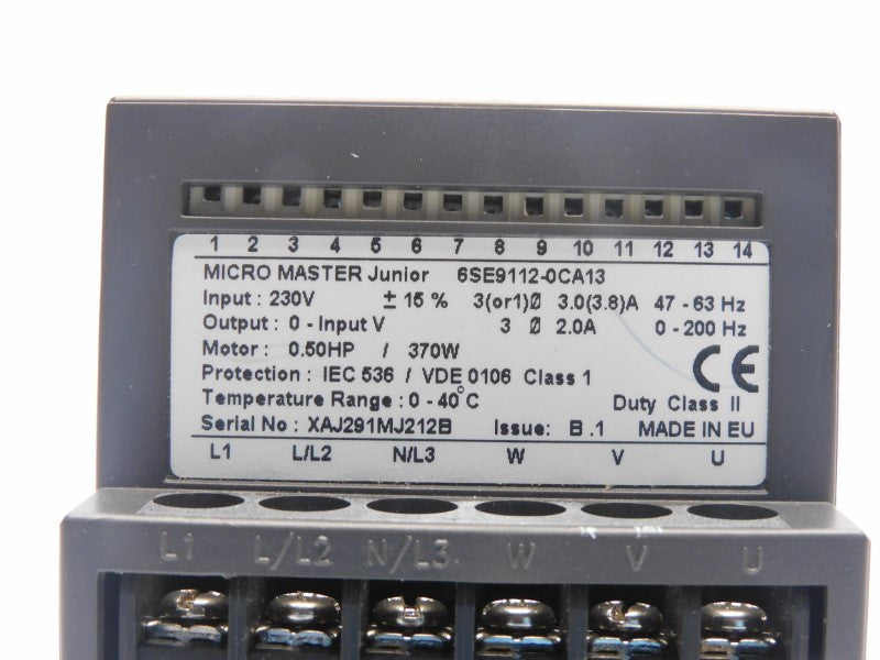 SIEMENS 6SE9112-0CA13 230V 3.8A NSNP