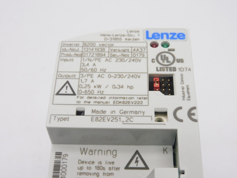LENZE E82EV251K2C 13141938 230/240V 3.4A NSNP