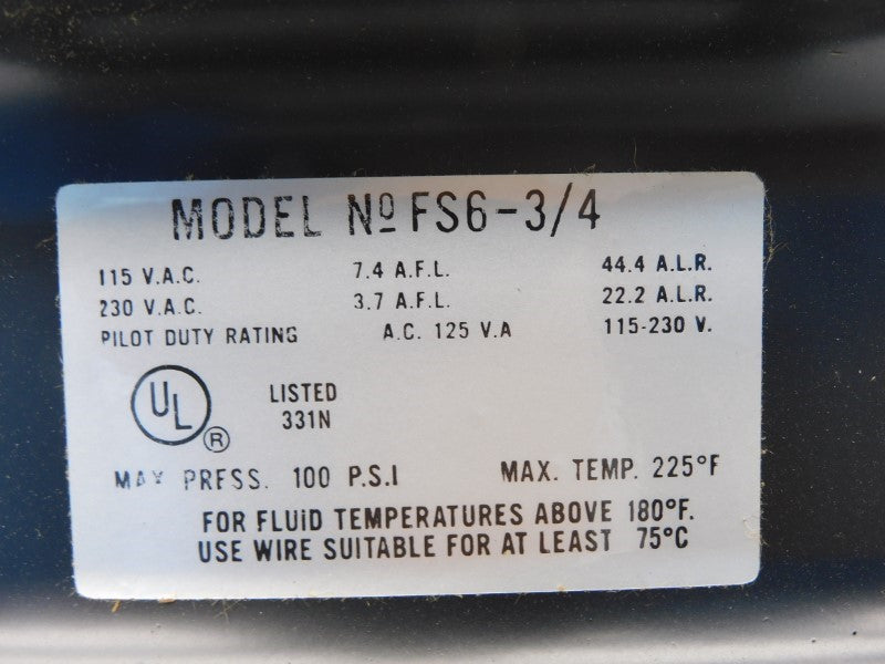 ITT MCDONELL&MILLER FS6-3/4" 230VAC 100PSI NSMP