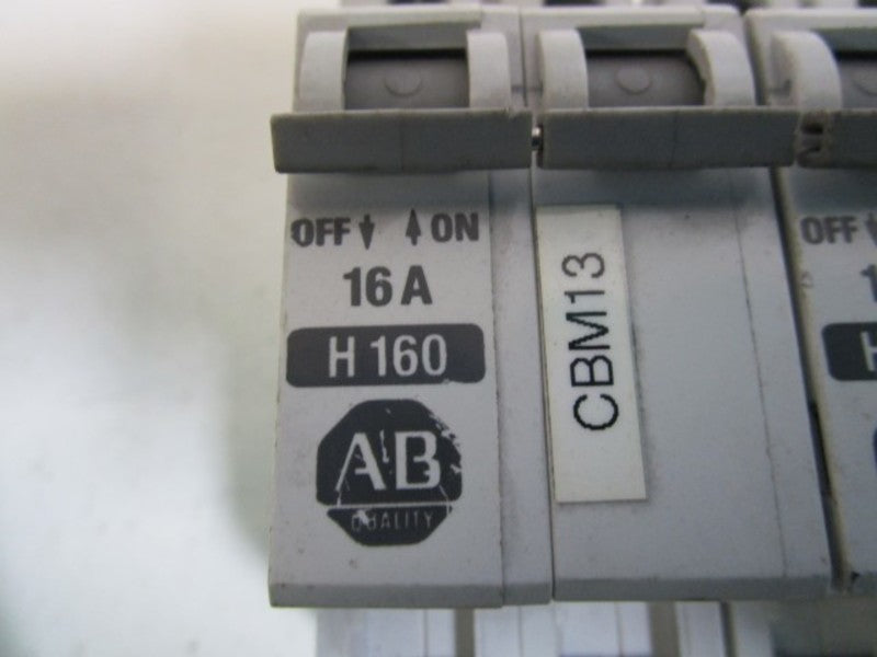 LOT OF 2 ALLEN BRADLEY 1492-CB2H160 SER. B CIRCUIT BREAKER 16A UNMP