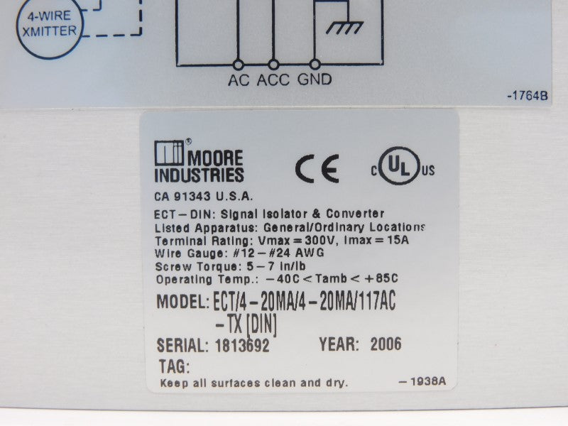 MOORE INDUSTRIES ECT/4-20MA/4-20MA/117AC-TX[DIN] 300V 15A NSNP