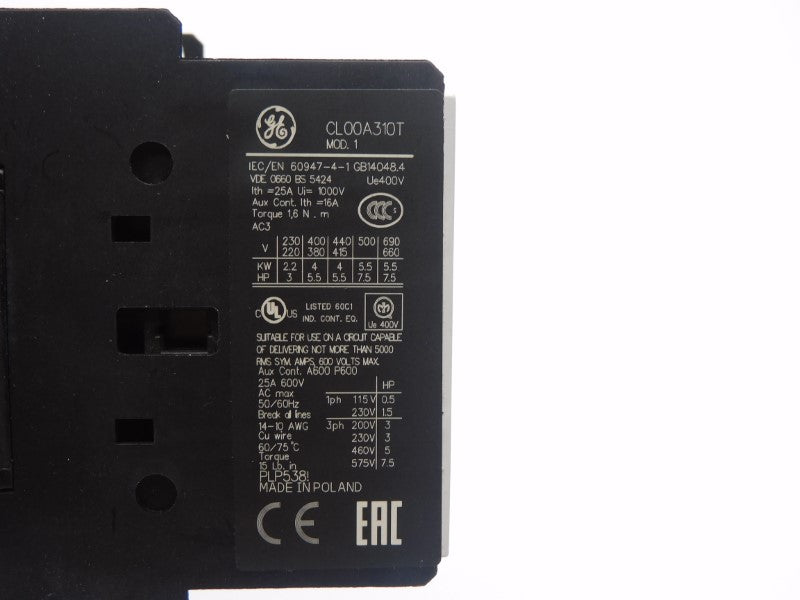 GENERAL ELECTRIC CL00A310TU 480V 25A NSNP