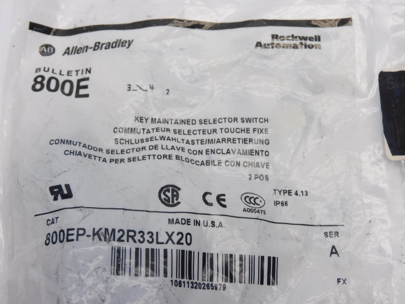 ALLEN BRADLEY 800EP-KM2R33LX20 SER. A NSMP