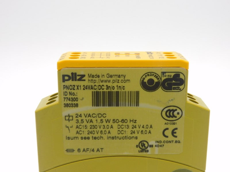 PILZ PNOZX1-24VAC/DC-3N/O-1N/C 774300 24VAC/DC 6.0A NSMP