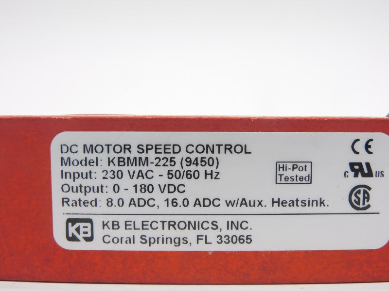 KB ELECTRONICS KBMM-225 (9450) 230VAC 16.0A NSMP
