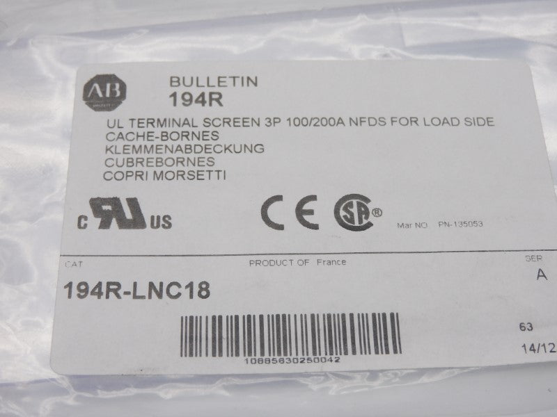 ALLEN BRADLEY 194R-LNC18 SER. A NSMP
