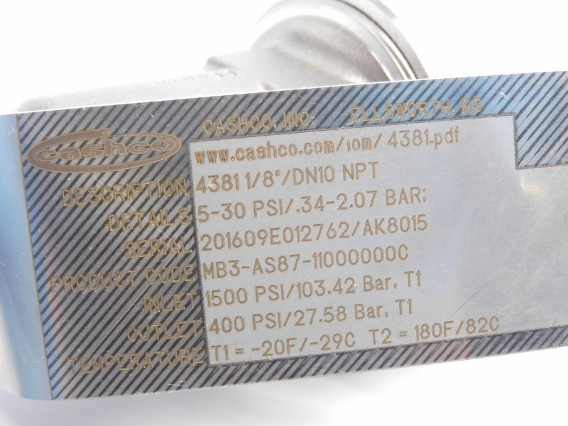 CASHCO MB3-AS87-11000000C 5-30PSI 1/8" NSNP
