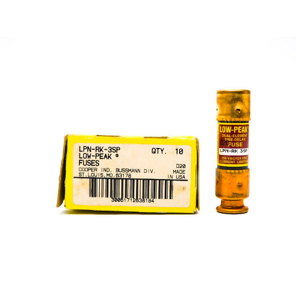 BUSSMANN LPN-RK-3SP 250VAC 3A (PKG OF 10) (BR/YL) NSMP