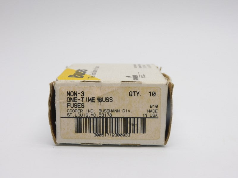 BUSSMANN NON-3 250VAC 3A (PKG OF 10) (WH/BL) NSMP