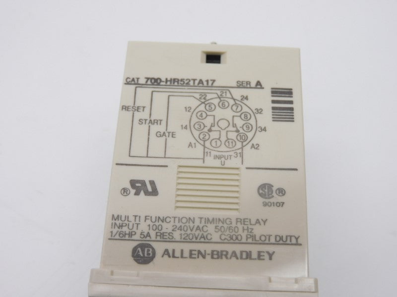 ALLEN BRADLEY 700-HR52TA17 SER. A 100-240VAC 5A 0.05S-100H (BK/YL) NSMP