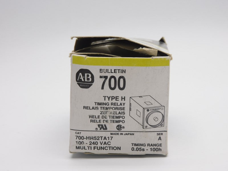 ALLEN BRADLEY 700-HR52TA17 SER. A 100-240VAC 5A 0.05S-100H (BK/YL) NSMP