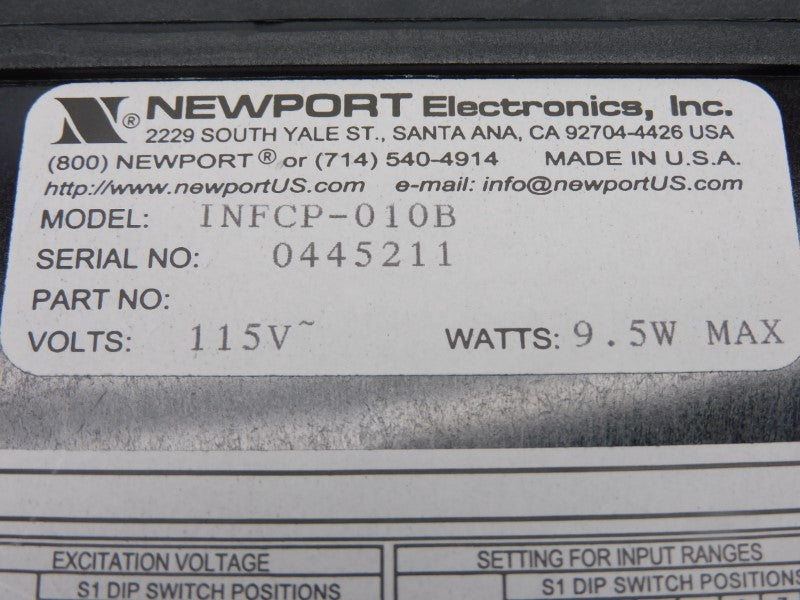 NEWPORT ELECTRONICS INFCP-010B 115V NSNP