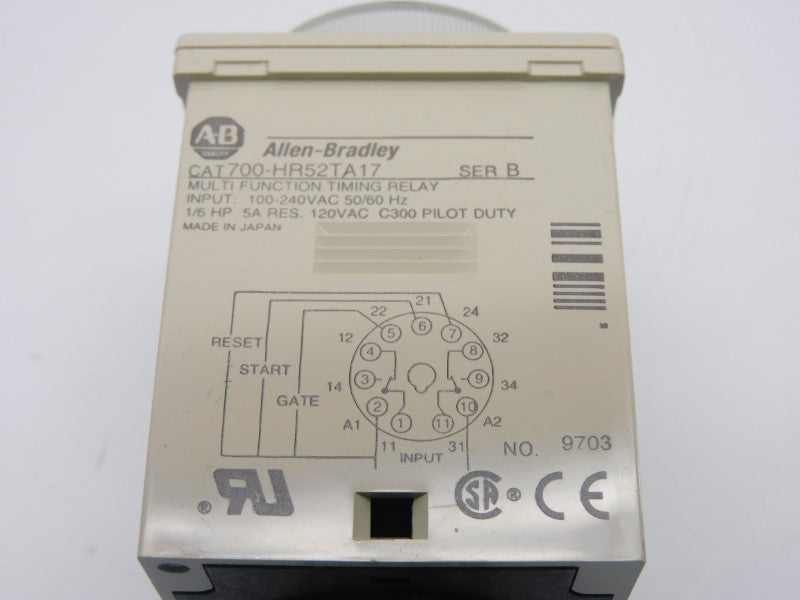 ALLEN BRADLEY 700-HR52TA17 SER. B 100-240VAC 5A  (GY/BL) (AS PICTURED) NSMP