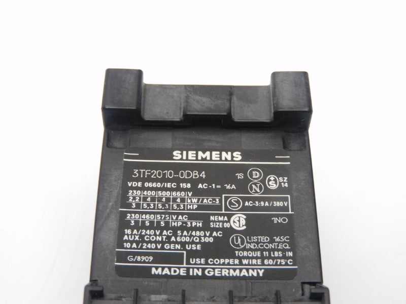 SIEMENS 3TF2010-0DB4 17-30VDC 16A NSMP