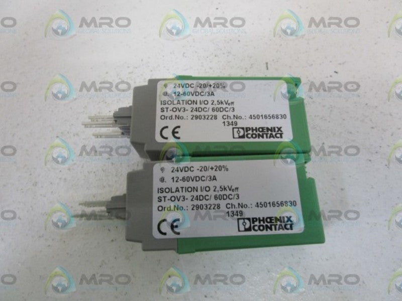 LOT OF 2 PHOENIX CONTACT ST-OV3-24DC/60DC/3 NSMP