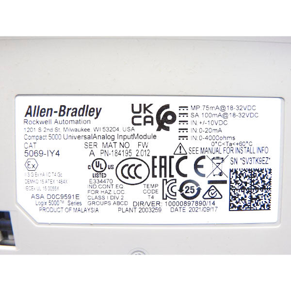 ALLEN BRADLEY 5069-IY4 SER. A F/W 2.012 18-32VDC NSNP