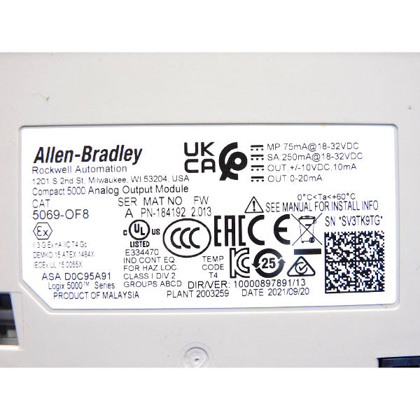 ALLEN BRADLEY 5069-OF8 SER. A F/W 2.013 18-3VDC NSNP