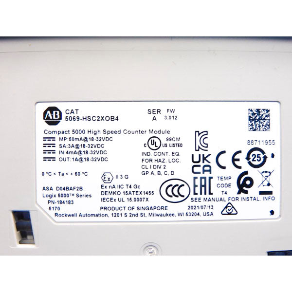ALLEN BRADLEY 5069-HSC2XOB4 SER. A F/W 3.012 18-32VDC 3A NSNP
