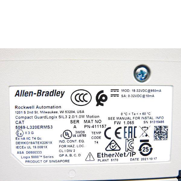 ALLEN BRADLEY 5069-L320ERMS3 SER. A F/W 1.065 0-32VDC NSNP