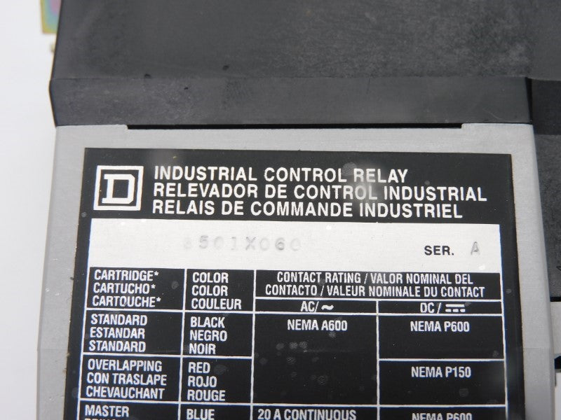 SQUARE D 8501XO60V02 SER. A 110/120V 20A NSMP