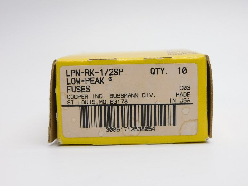 BUSSMANN LPN-RK-1/2SP 250VAC/125VDC 1/2A (PKG OF 10) NSMP
