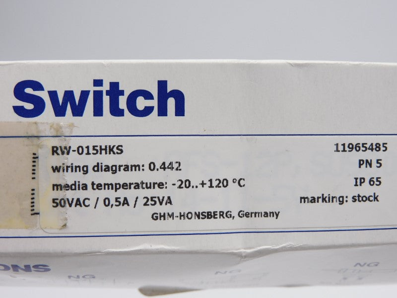 GHM-HONSBERG RW-015HKS 11965485 50VAC 0.5A NSMP