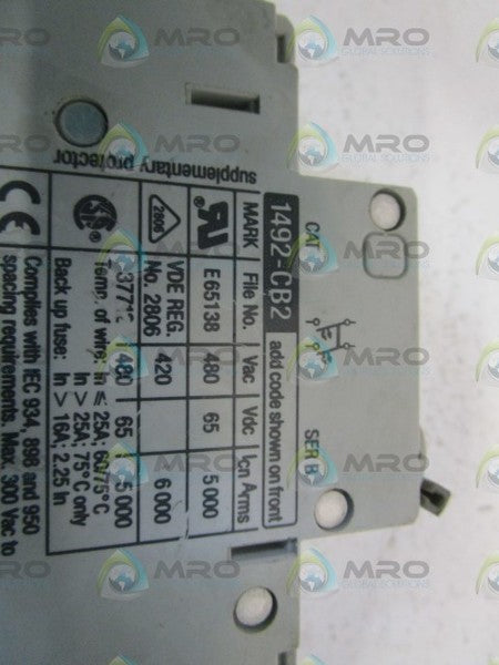 ALLEN BRADLEY 1492-CB2H160 SER. B CIRCUIT BREAKER 16A  UNMP