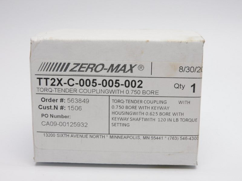 ZERO-MAX TT2X-C-005-005-002 .750" NSMP