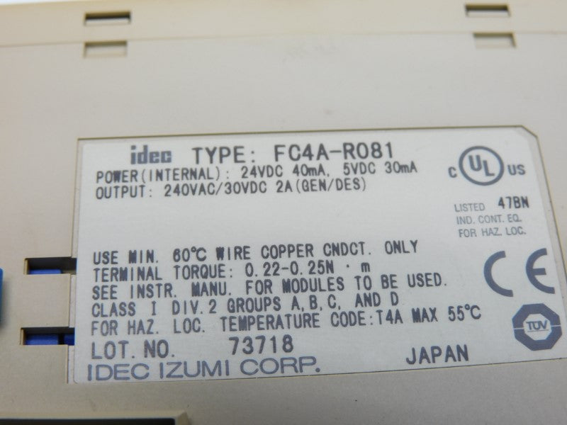 IDEC FC4A-R081 240VAC 2A UNMP