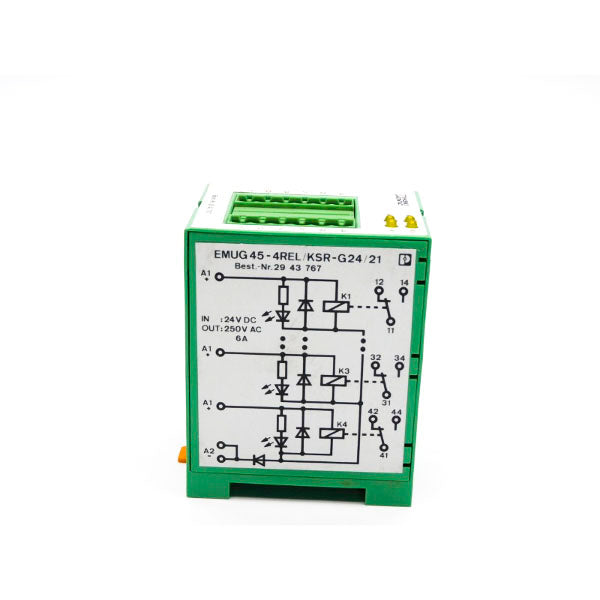 PHOENIX CONTACT EMUG45-4REL/KSR-G24/21 2943767 250VAC 6A (NO TERMINAL) NSNP