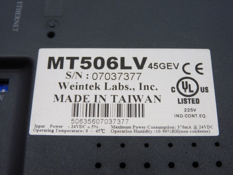 WEINTEK LABS MT506LV45GEV 24VDC UNMP