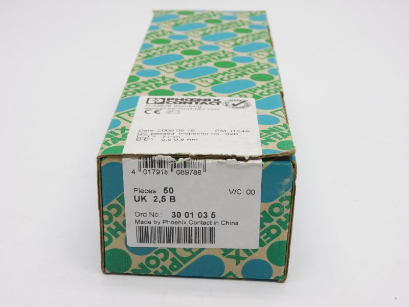 PHOENIX CONTACT UK2.5B 3001035 690V 25A (PKG OF 50) NSMP