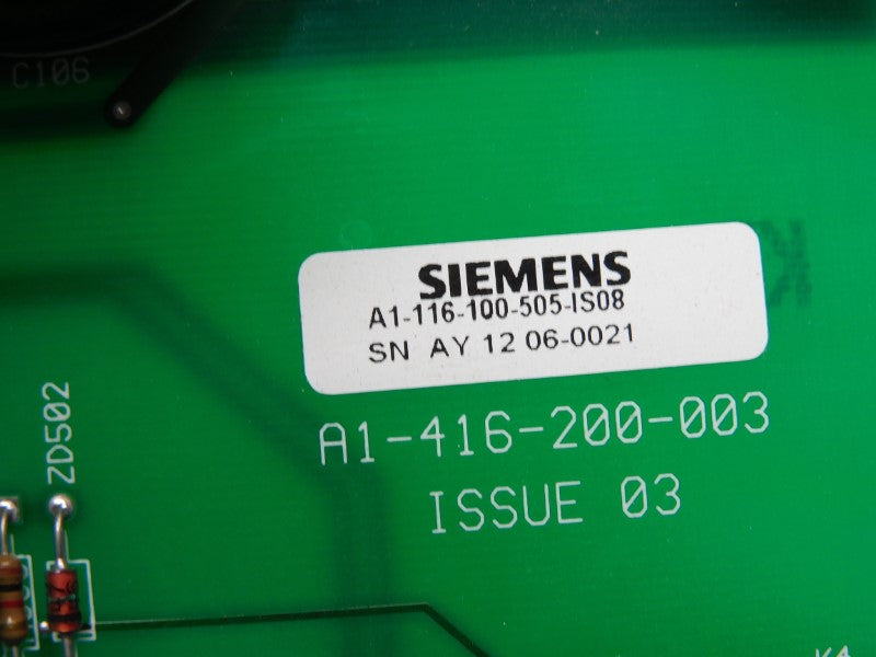 SIEMENS A1-116-100-505-IS08 A1-416-200-003 REV. 03 UNMP