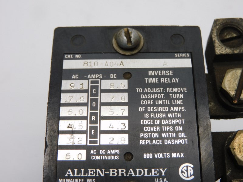 ALLEN BRADLEY 810-A04A SER. A 600V 3.2-9.1A UNMP