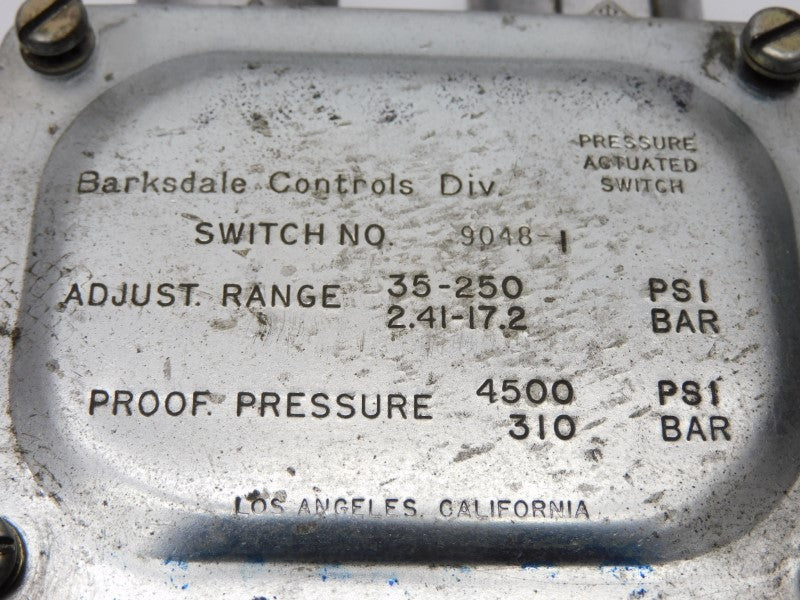 BARKSDALE 9048-1 600V 10A 35-250PSI UNMP