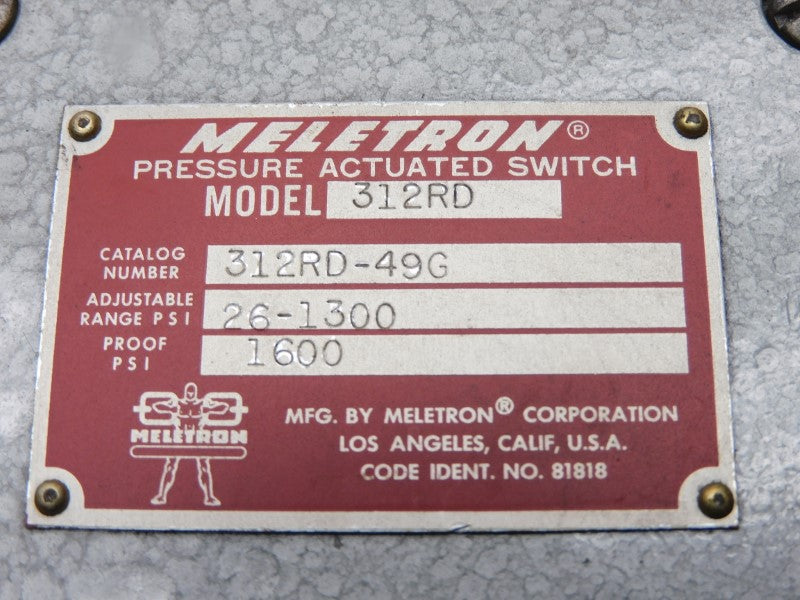 MELETRON 312RD-49G 26-1300 PSI NSMP